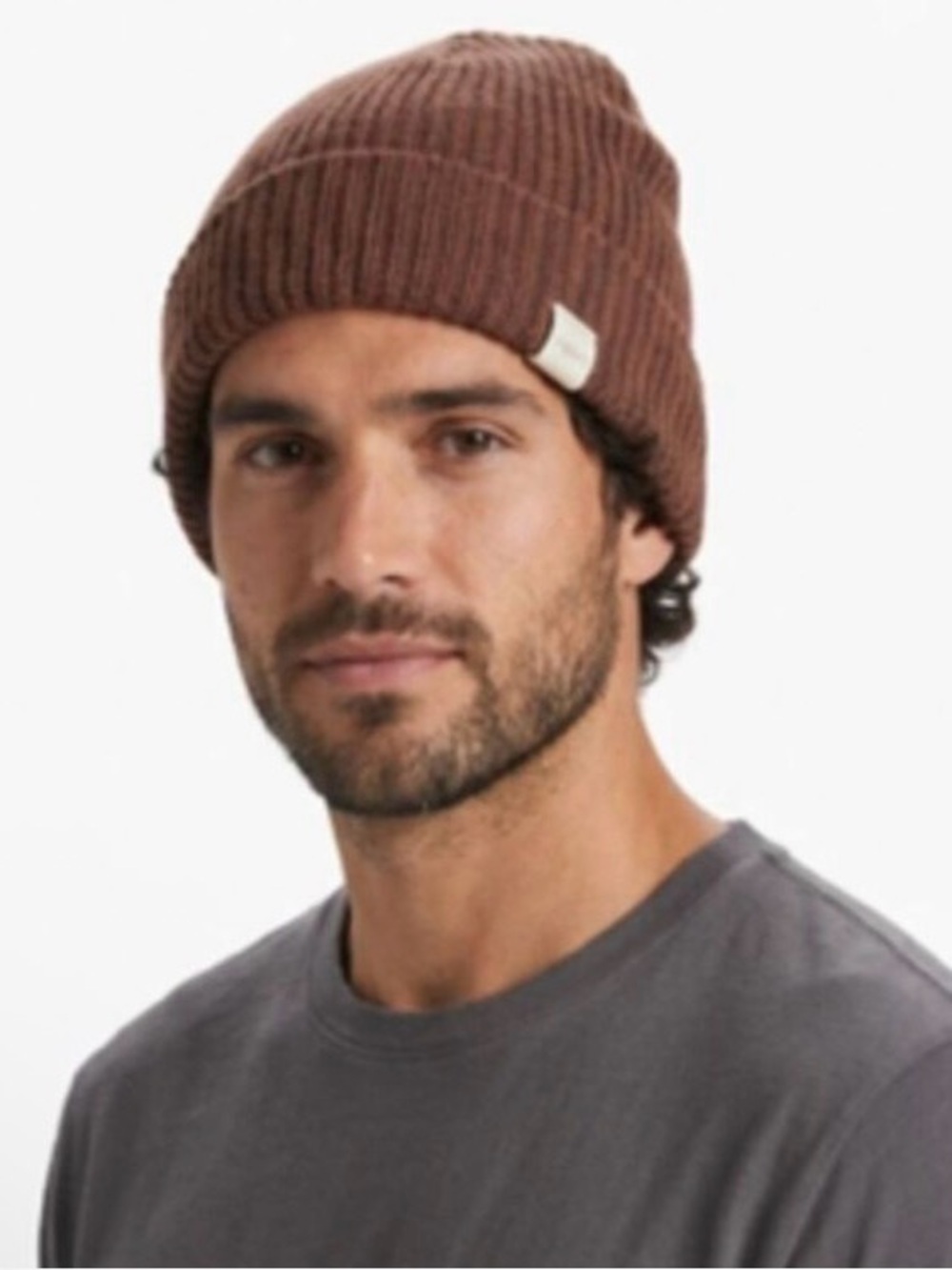 Vuori California Beanie Ribbed Knit Beanie in Chestnut (UNISEX) - Picture 5 of 5